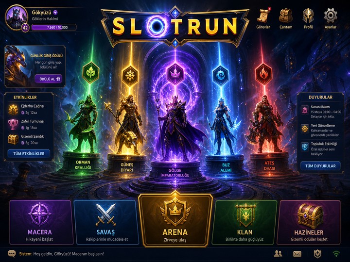 Slotrun online oyun platformu ekran görüntüsü